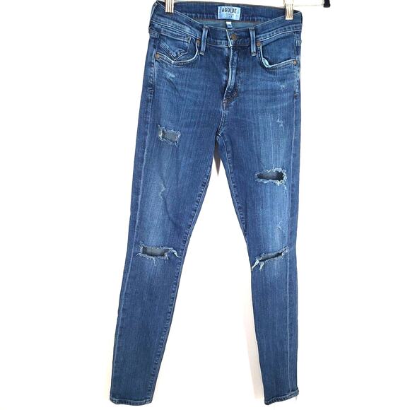 Agolde Denim - Agolde women 25 Sophie High Rise Distressed Skinny Classic Denim Mid Wash Jeans
